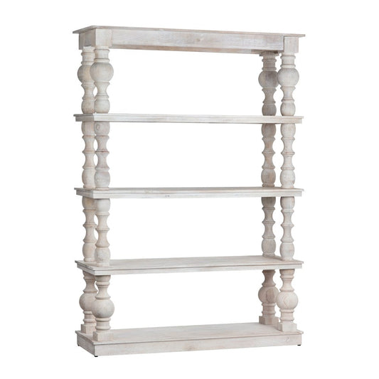 Crestview Collection - Harvest 86 in. White Solid Wood 4 Shelf Etagere - CVFNR4537 view 1