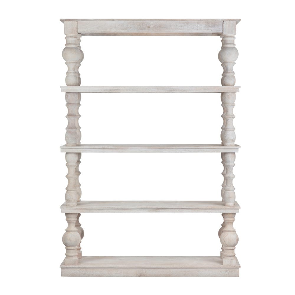 Crestview Collection - Harvest 86 in. White Solid Wood 4 Shelf Etagere - CVFNR4537 view 2