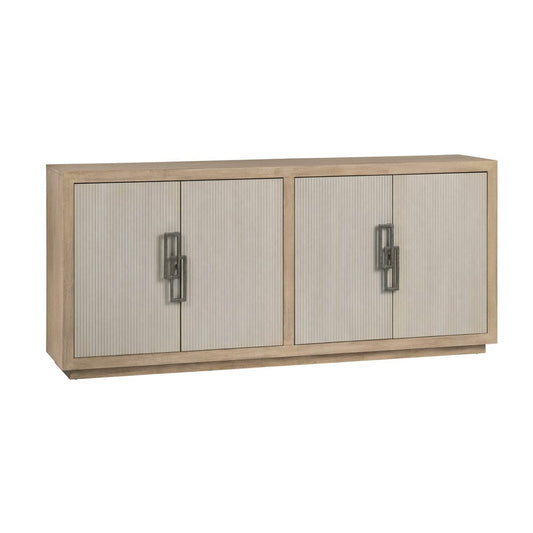 Crestview Collection - Haven 80 in. Tan Solid Wood 4 Door Media Credenza / Sideboard - CVFDR1217 view 1