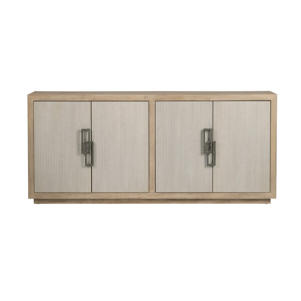 Crestview Collection - Haven 80 in. Tan Solid Wood 4 Door Media Credenza / Sideboard - CVFDR1217 view 2