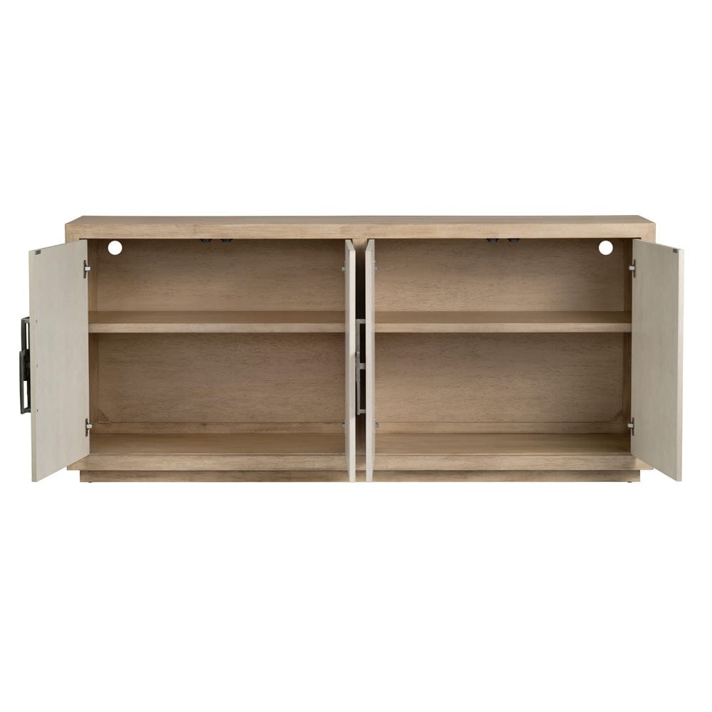 Crestview Collection - Haven 80 in. Tan Solid Wood 4 Door Media Credenza / Sideboard - CVFDR1217 view 3