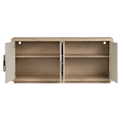 Crestview Collection - Haven 80 in. Tan Solid Wood 4 Door Media Credenza / Sideboard - CVFDR1217 view 3