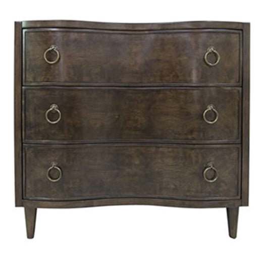 Crestview Collection - Hawthorne Estate 3 Curved Drawer Olive Ash Burl Chest - CVFVR8108 veiw 1