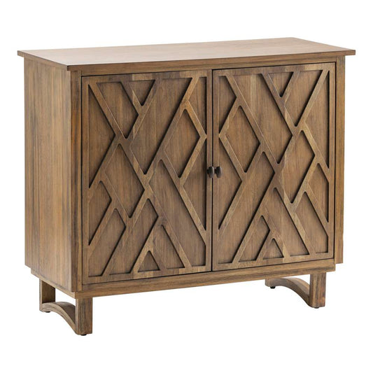 Crestview Collection - Hawthorne Estate Pine 2 Door Chippendale Fretwork Cabinet - CVFVR8135 veiw 1
