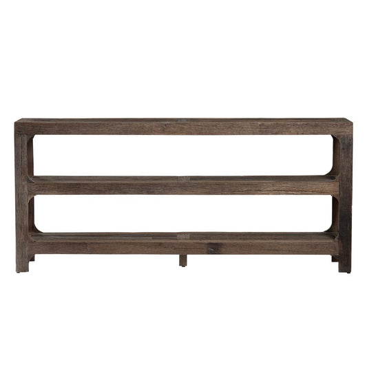 Crestview Collection - Hickory Ridge 80 in. Brown Reclaimed Wood Accent Console Sofa Table - CVFNR4588 view 2