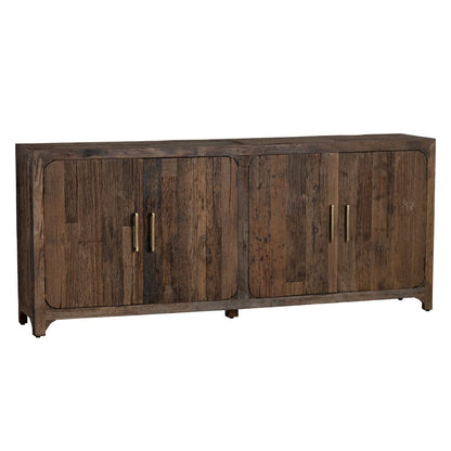 Crestview Collection - Hickory Ridge 84 in. Brown Solid Wood 4 Door Media Credenza / Sideboard - CVFNR4589 view 1