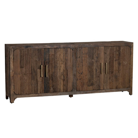 Crestview Collection - Hickory Ridge 84 in. Brown Solid Wood 4 Door Media Credenza / Sideboard - CVFNR4589 view 1