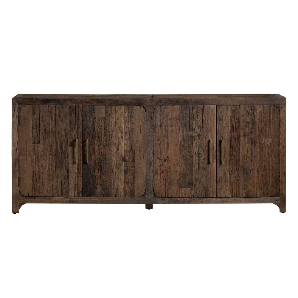 Crestview Collection - Hickory Ridge 84 in. Brown Solid Wood 4 Door Media Credenza / Sideboard - CVFNR4589 view 2