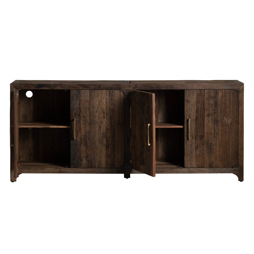 Crestview Collection - Hickory Ridge 84 in. Brown Solid Wood 4 Door Media Credenza / Sideboard - CVFNR4589 view 3
