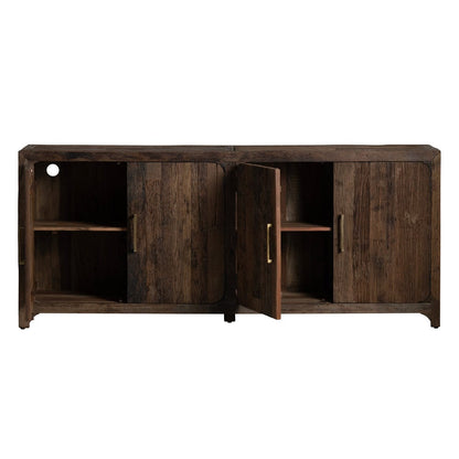 Crestview Collection - Hickory Ridge 84 in. Brown Solid Wood 4 Door Media Credenza / Sideboard - CVFNR4589 view 3