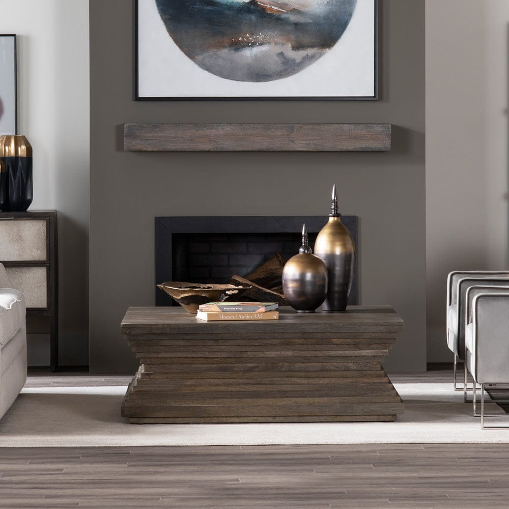 Crestview Collection - Highland Park Brown Solid Wood Square Coffee Table / Cocktail Table - CVFNR4414 view 4