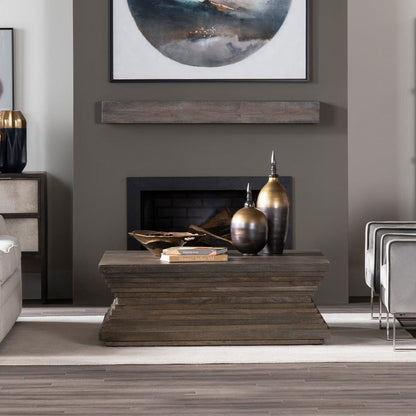 Crestview Collection - Highland Park Brown Solid Wood Square Coffee Table / Cocktail Table - CVFNR4414 view 4