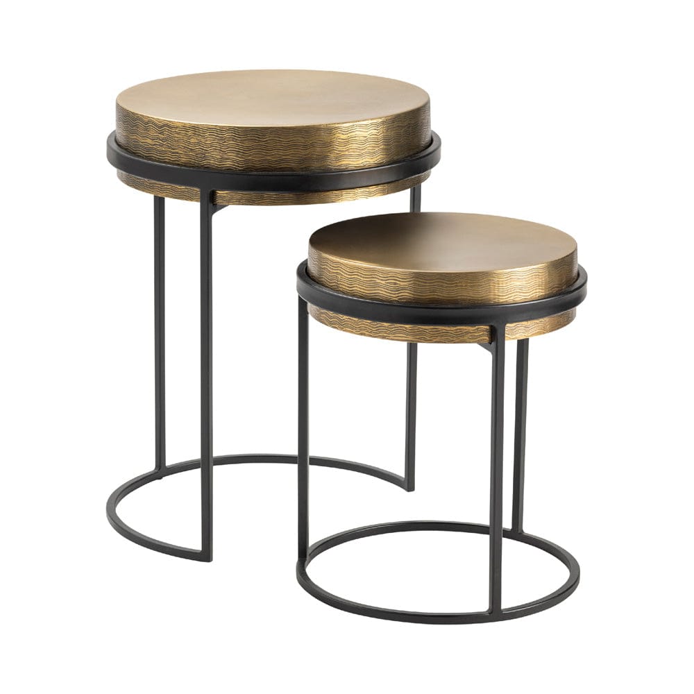 Crestview Collection - Hudson 2 Piece Round Gold Metal Accent Nesting Tables Set - CVFZNR007 view 2