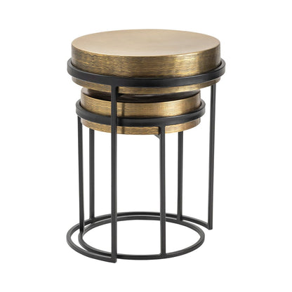 Crestview Collection - Hudson 2 Piece Round Gold Metal Accent Nesting Tables Set - CVFZNR007 view 3