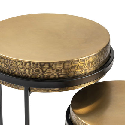 Crestview Collection - Hudson 2 Piece Round Gold Metal Accent Nesting Tables Set - CVFZNR007 view 4