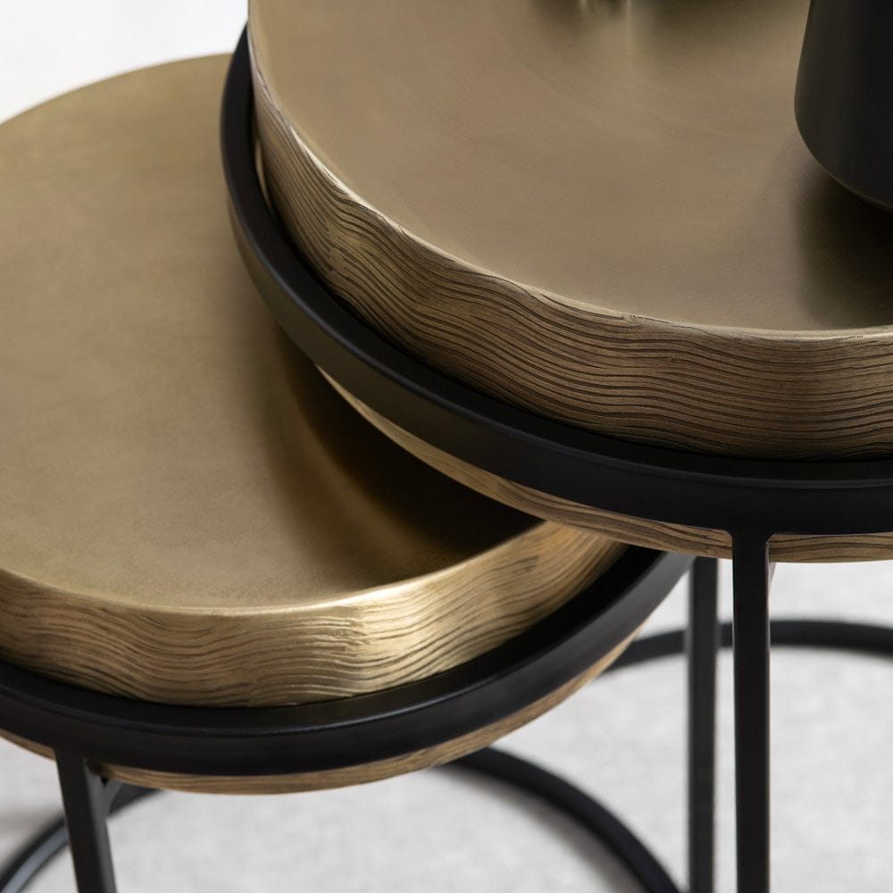 Crestview Collection - Hudson 2 Piece Round Gold Metal Accent Nesting Tables Set - CVFZNR007 view 5