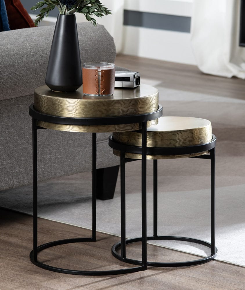 Crestview Collection - Hudson 2 Piece Round Gold Metal Accent Nesting Tables Set - CVFZNR007 view 6