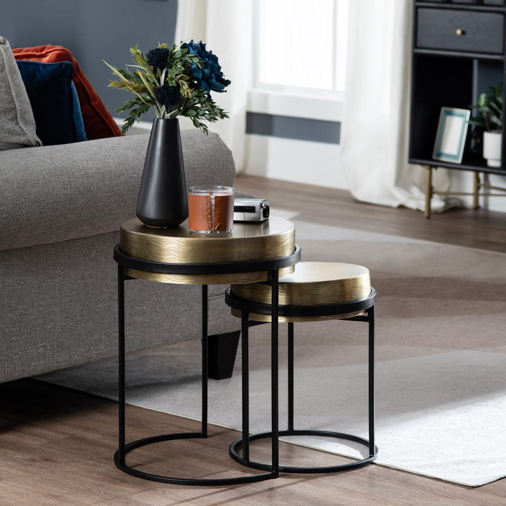 Crestview Collection - Hudson 2 Piece Round Gold Metal Accent Nesting Tables Set - CVFZNR007 view 7