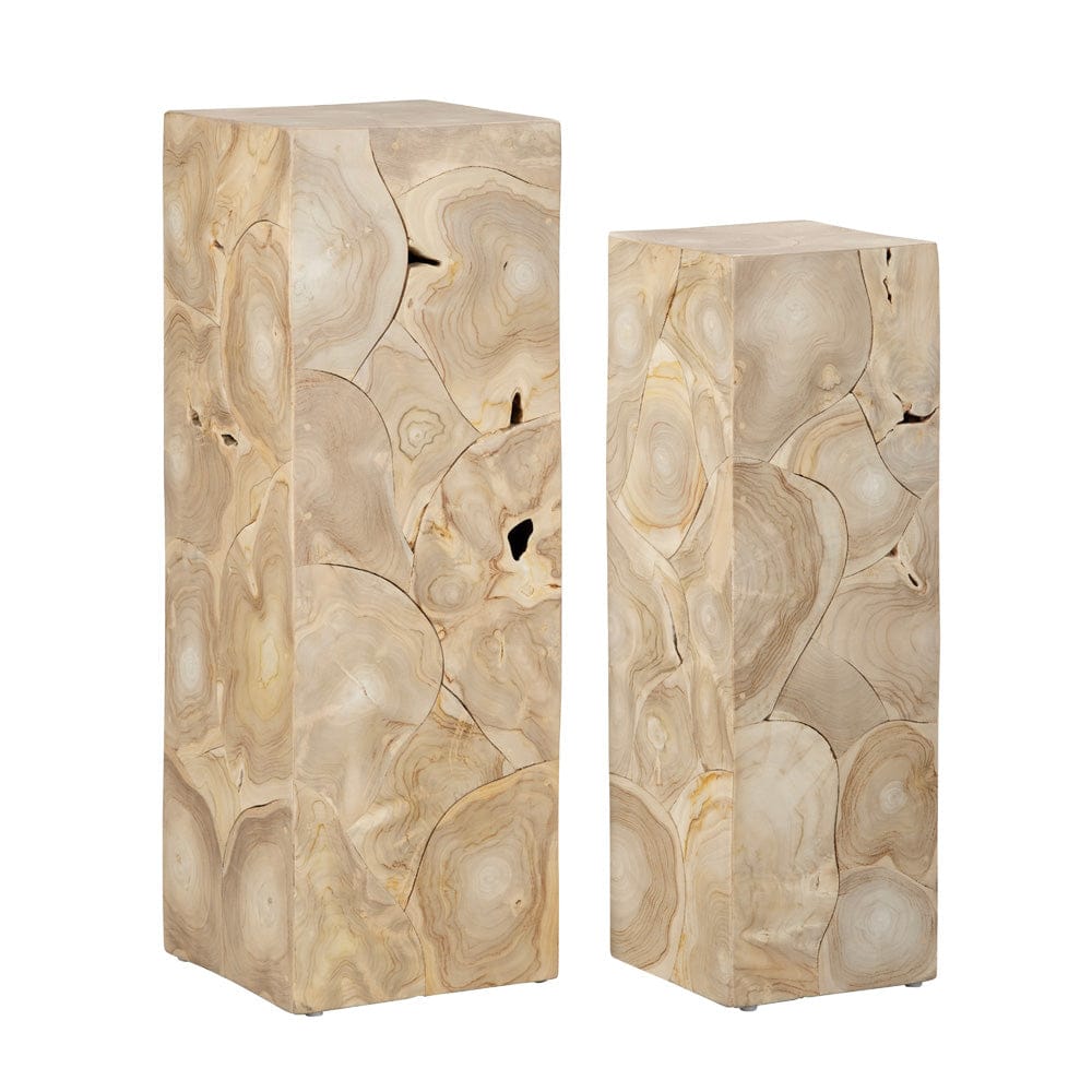 Crestview Collection - Jackson 2 Piece Square Tan Solid Wood Accent End Table Set - CVFDR1245 view 1