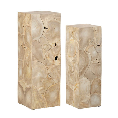 Crestview Collection - Jackson 2 Piece Square Tan Solid Wood Accent End Table Set - CVFDR1245 view 1