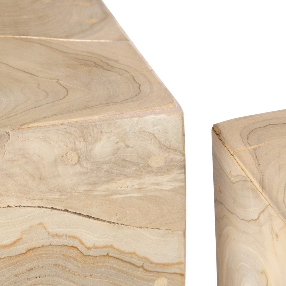 Crestview Collection - Jackson 2 Piece Square Tan Solid Wood Accent End Table Set - CVFDR1245 view 3