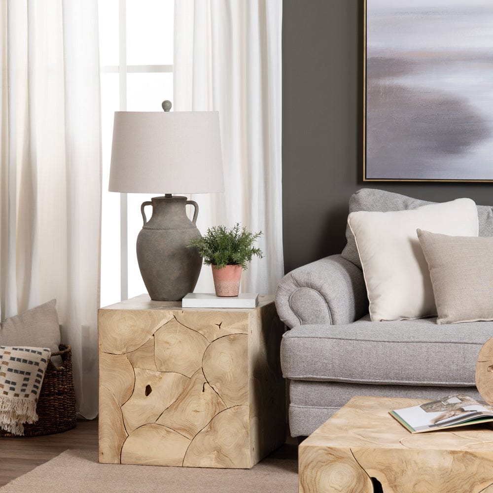 Crestview Collection - Jackson Square Tan Solid Wood Accent End Table - CVFDR1243 view 5