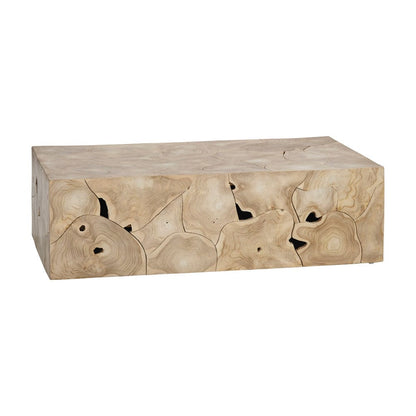 Crestview Collection - Jackson Tan Solid Wood Rectangle Coffee Table / Cocktail Table - CVFDR1242 view 1