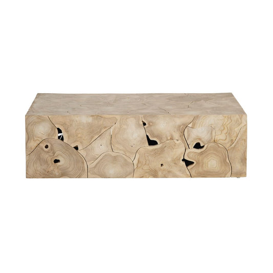 Crestview Collection - Jackson Tan Solid Wood Rectangle Coffee Table / Cocktail Table - CVFDR1242 view 2