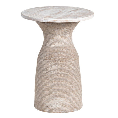 Crestview Collection - Key Largo Round Tan Solid Wood Accent End Table - CVFNR4232 view 1