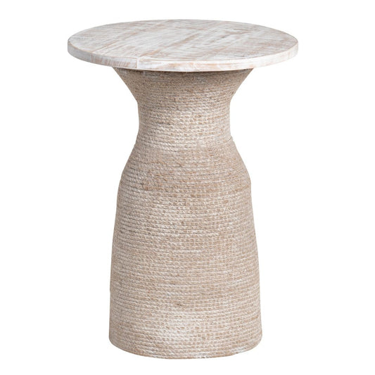 Crestview Collection - Key Largo Round Tan Solid Wood Accent End Table - CVFNR4232 view 1