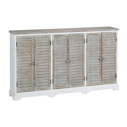 Crestview Collection - Kona Beach 63 in. White Solid Wood 6 Door Sideboard Buffet Table - CVFZR6204 view 1