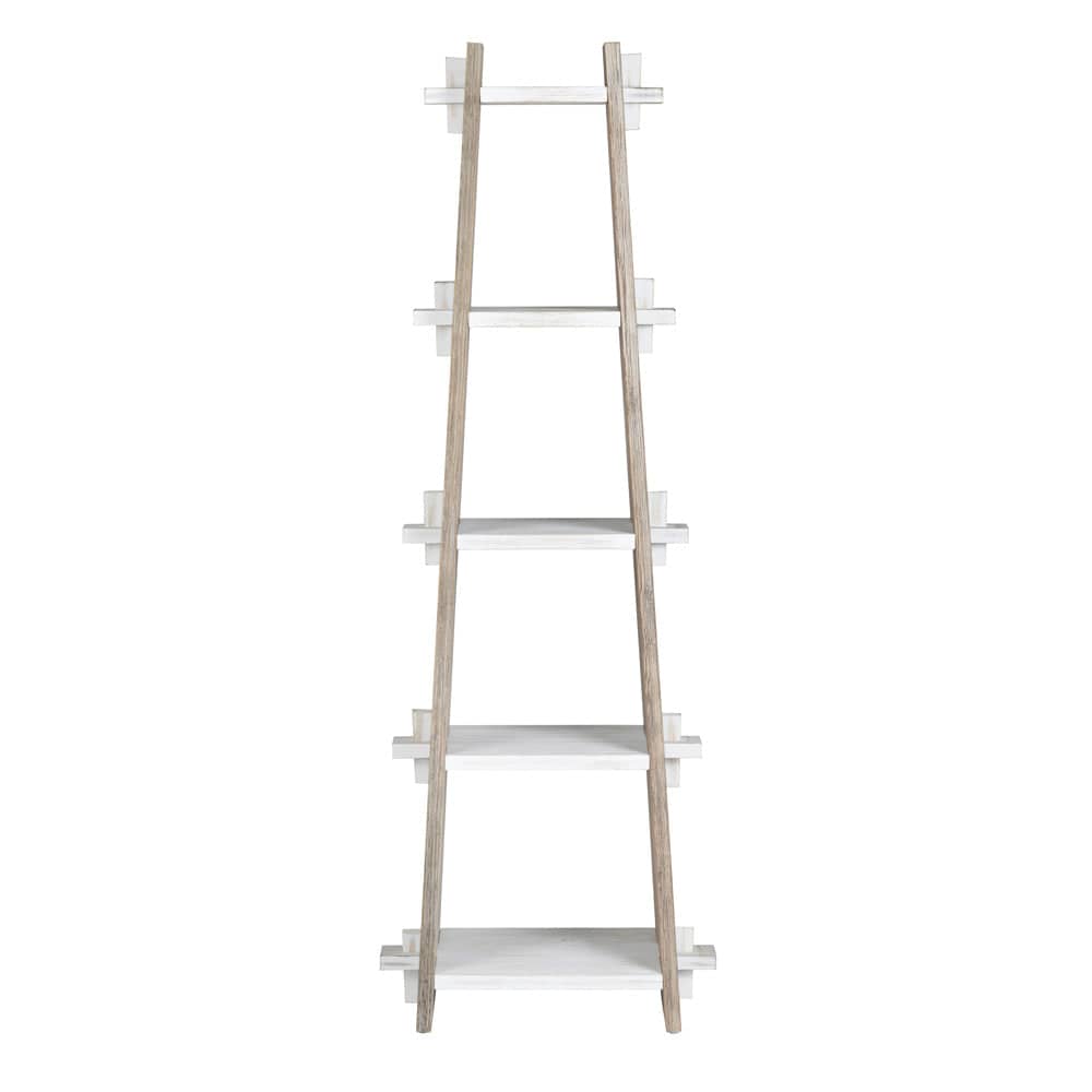 Crestview Collection - Kona Beach 67 in. White Solid Wood 4 Shelf Etagere - CVFZR6201 view 2