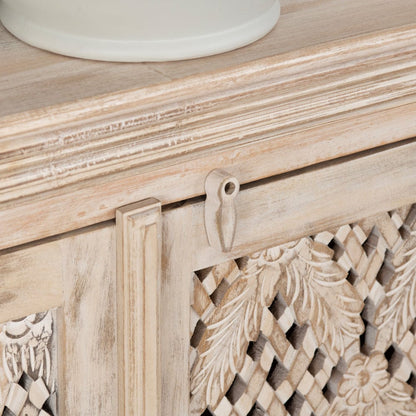 Crestview Collection - Lattice 72 in. Tan Solid Wood 4 Door Media Credenza / Sideboard - CVFNR4806 view 5