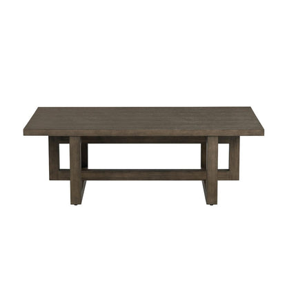 Crestview Collection - Lennox Brown Solid Wood Rectangle Coffee Table / Cocktail Table - CVFDR1214 view 2