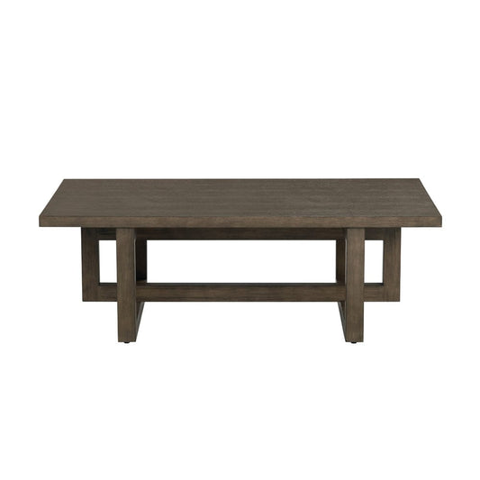 Crestview Collection - Lennox Brown Solid Wood Rectangle Coffee Table / Cocktail Table - CVFDR1214 view 2