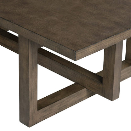 Crestview Collection - Lennox Brown Solid Wood Rectangle Coffee Table / Cocktail Table - CVFDR1214 view 3