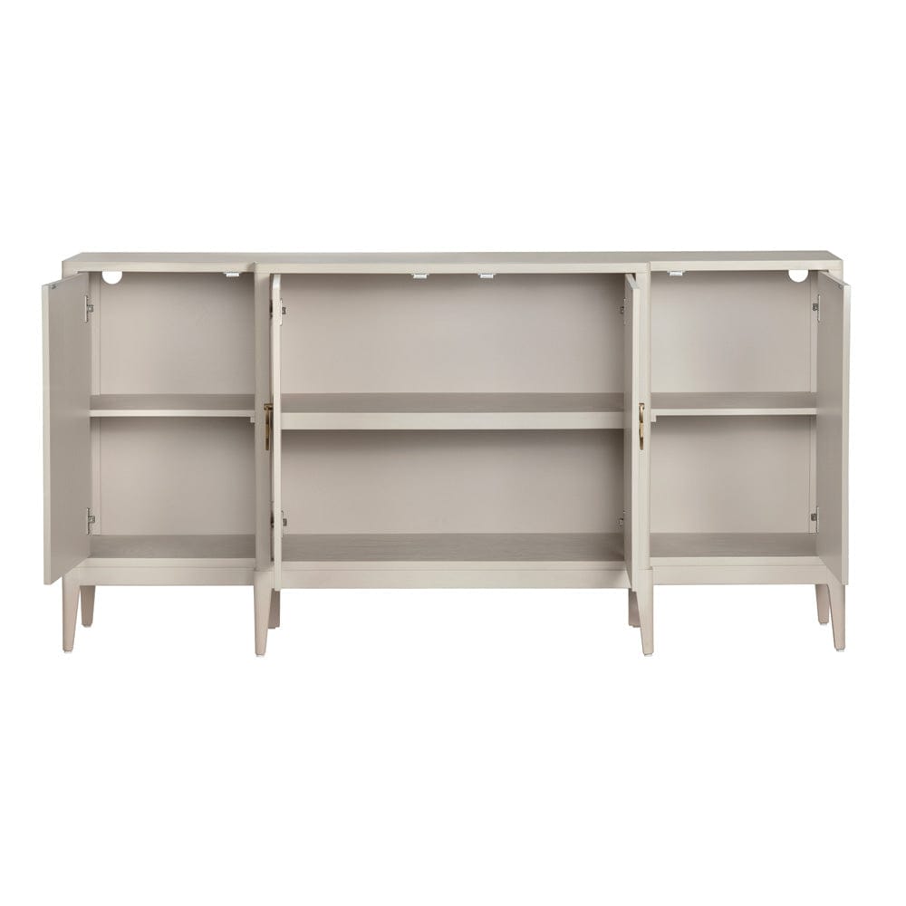 Crestview Collection - Lexington 75.5 in. Beige Solid Wood 4 Door Media Credenza / Sideboard - CVFDR1041 view 3