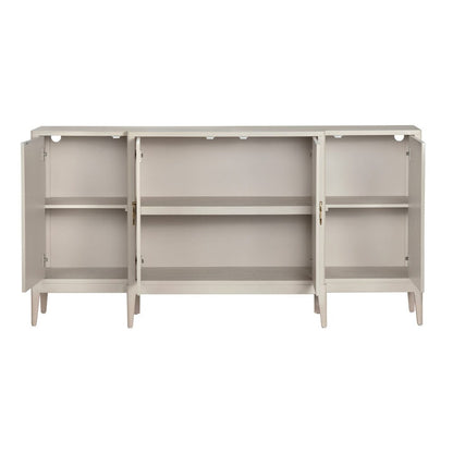 Crestview Collection - Lexington 75.5 in. Beige Solid Wood 4 Door Media Credenza / Sideboard - CVFDR1041 view 3