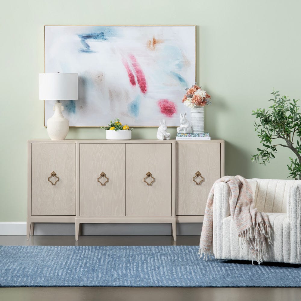 Crestview Collection - Lexington 75.5 in. Beige Solid Wood 4 Door Media Credenza / Sideboard - CVFDR1041 view 7