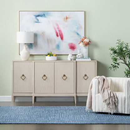 Crestview Collection - Lexington 75.5 in. Beige Solid Wood 4 Door Media Credenza / Sideboard - CVFDR1041 view 7