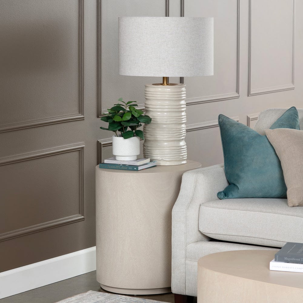 Crestview Collection - Lexington Round Beige Solid Wood Accent End Table - CVFDR1043 view 4