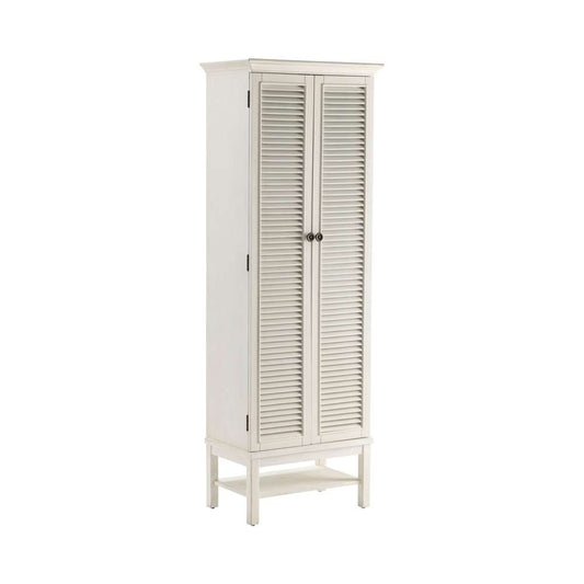 Crestview Collection - Magnolia Louvered 2 Door Tall White Storage Cabinet - CVFZR3682 veiw 1