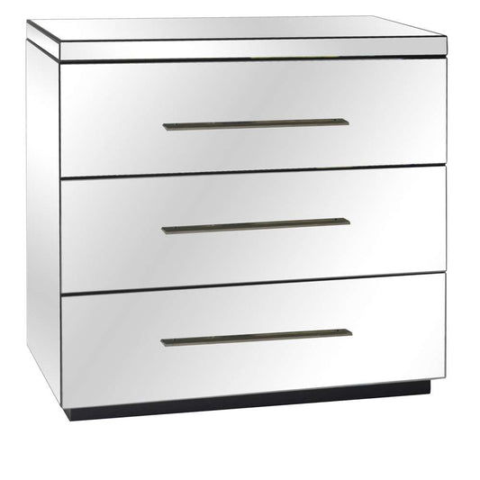 Crestview Collection - Melrose 3 Drawer Beveled Mirror Chest and Chrome Hardware - CVFZR5020 veiw 1