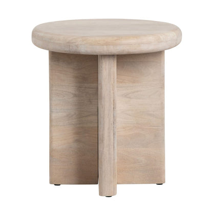 Crestview Collection - Mercer Round Tan Solid Wood Accent End Table - CVFNR4623 view 2