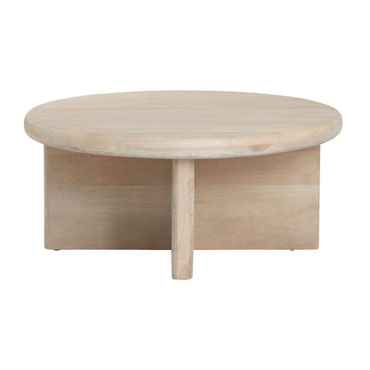 Crestview Collection - Mercer Tan Solid Wood Round Coffee Table / Cocktail Table - CVFNR4622 view 2
