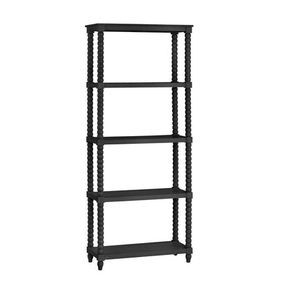 Crestview Collection - Meridian 76 in. Black Solid Wood 4 Shelf Etagere - CVFDR1025 view 1
