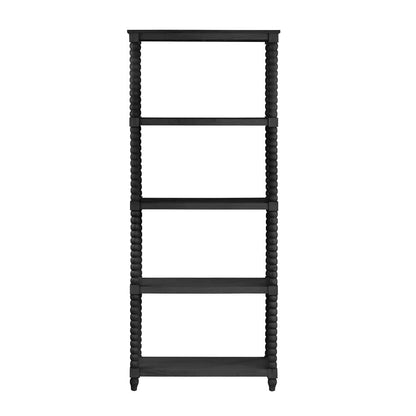 Crestview Collection - Meridian 76 in. Black Solid Wood 4 Shelf Etagere - CVFDR1025 view 2