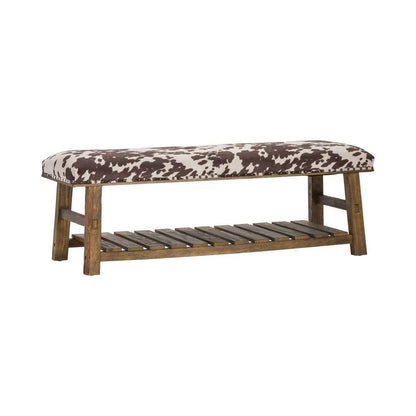 Crestview Collection - Mesquite Faux Cowhide Bench - CVFZR3718 veiw 1