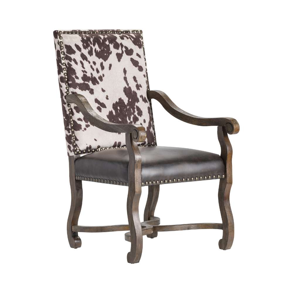 Crestview Collection - Mesquite Ranch Leather and Faux Cowhide Armchair - CVFZR1791 veiw 1