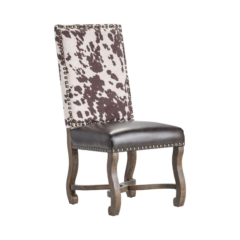 Crestview Collection - Mesquite Ranch Leather and Faux Cowhide Side Chair - CVFZR3719 veiw 1